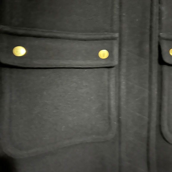 NWT J. Crew Black Parka Italian Stadium Cloth w/ Hood Size 0P Winter ~ Cozy! - Picture 4 of 7